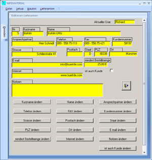 Software für Materialverwaltung, Bauteilverwaltung, Warenwirtschaft, Materialwirtschaft, Lieferanten Kunden