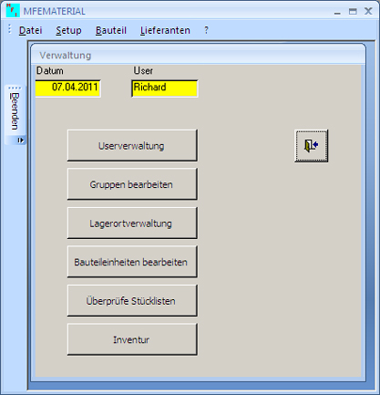 Software für Materialverwaltung, Bauteilverwaltung, Warenwirtschaft, Materialwirtschaft, Verwaltung